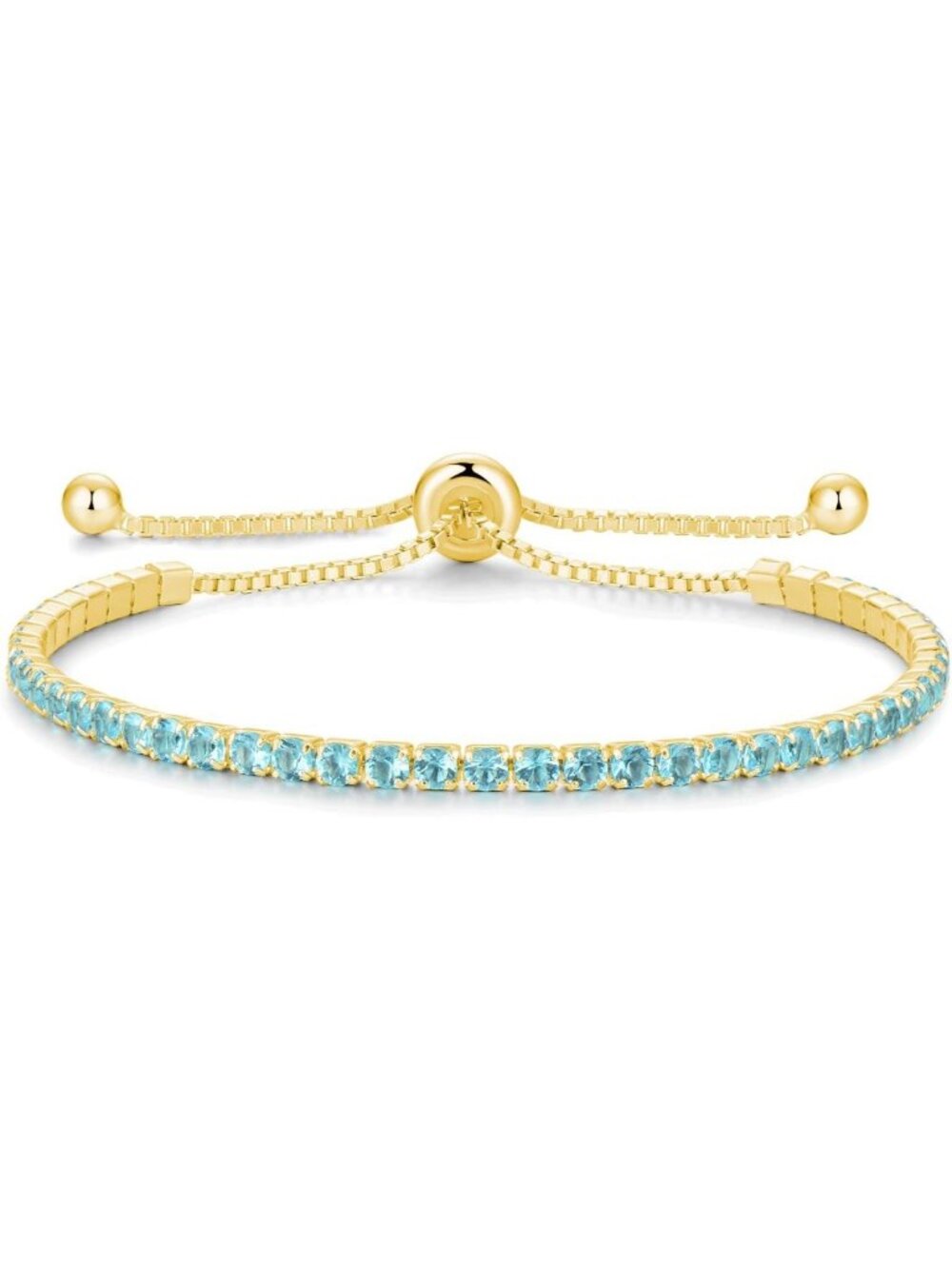 Sterling Silver Birthstone Tennis Bracelet for Women | Adjustable 9" Fashion